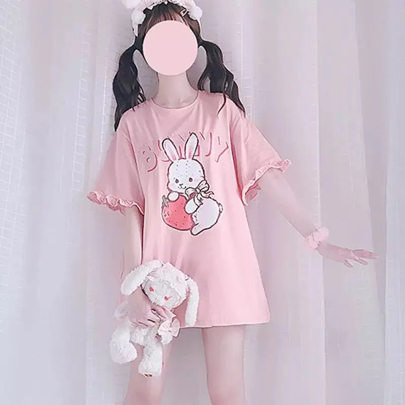 Women's T-shirt Long Sleeve Female Soft Cute Anime Chibi Girl