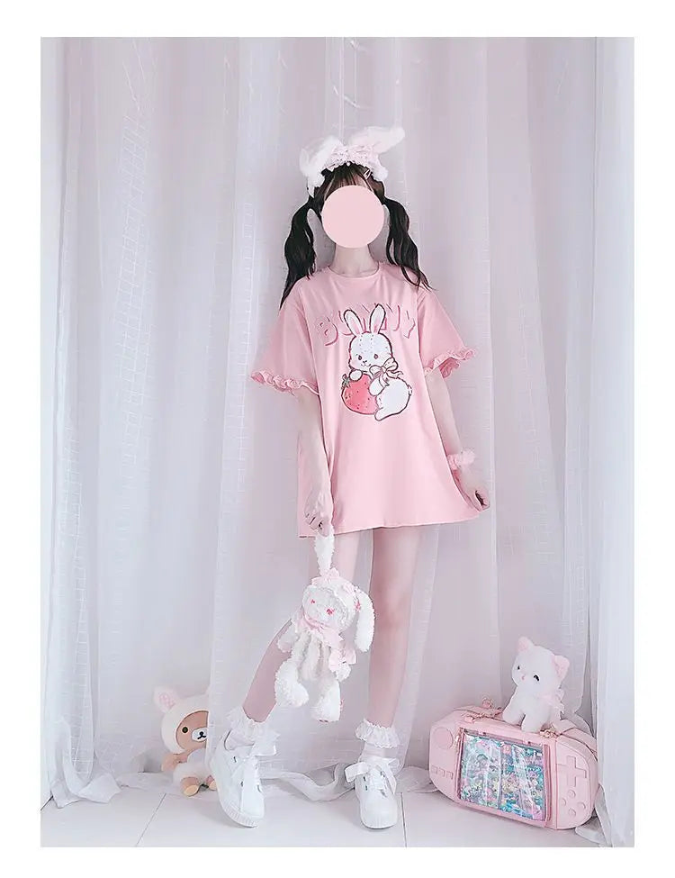 Women's T-shirt Long Sleeve Female Soft Cute Anime Chibi Girl
