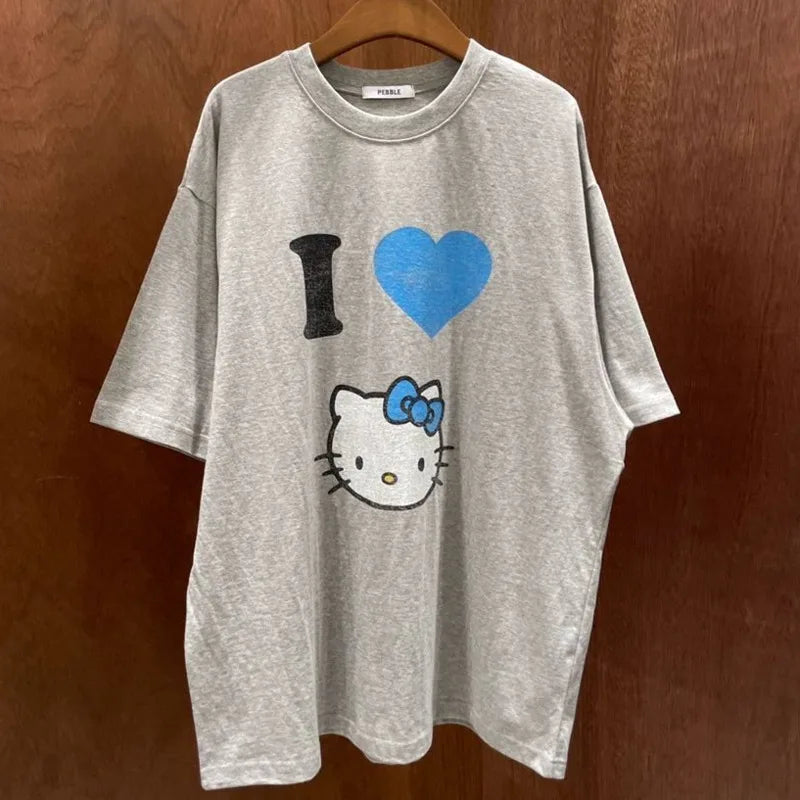 Sanrio Love Hello Kitty T-shirt Loose Oversize