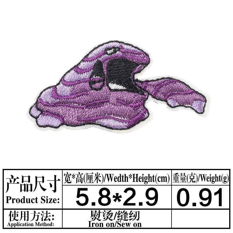 Pokemon Gengar Ekkans Ironing Embroidered Patch For on Clothes