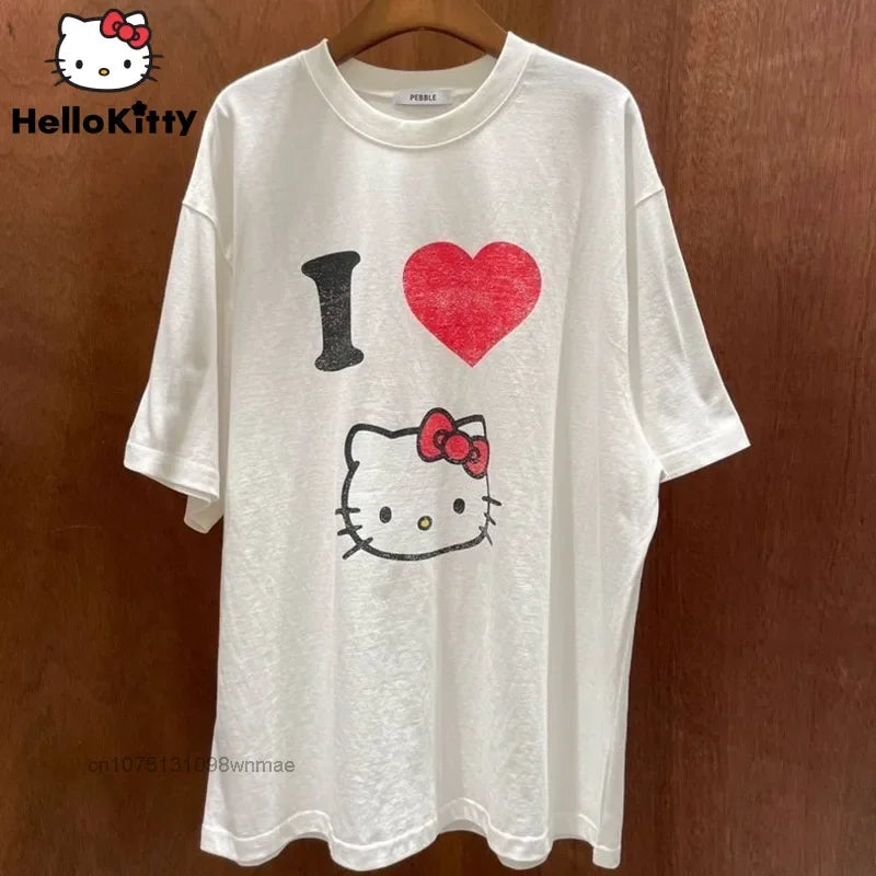 Sanrio Love Hello Kitty T-shirt Loose Oversize