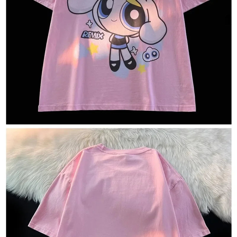 The Powerpuff Girls | pure cotton cartoon short-sleeved T-shirt