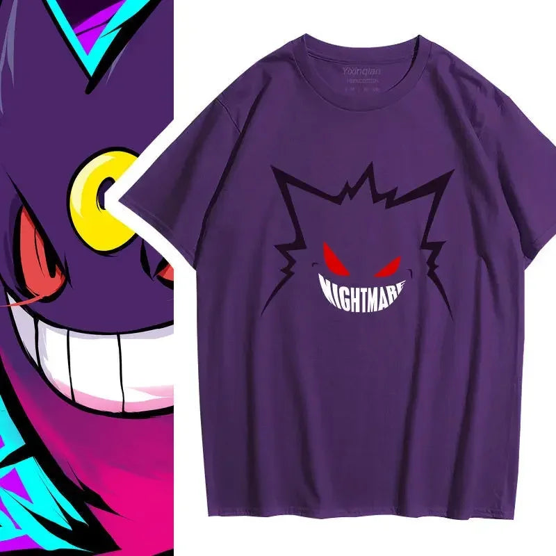 Pokemon Gengar Short Sleeve T-shirt Pure Cotton