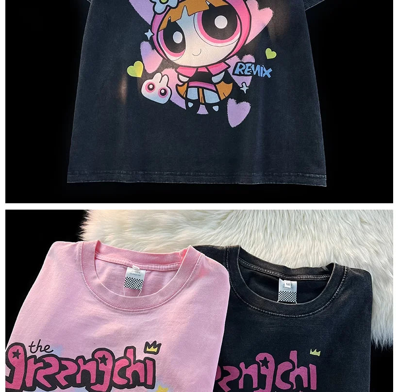The Powerpuff Girls | pure cotton cartoon short-sleeved T-shirt