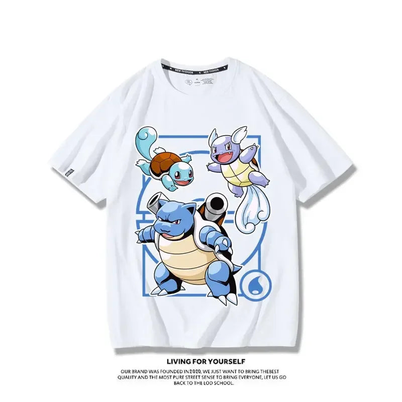 Pokemon Gengar Snorlax Pure Cotton Crew Neck T-shirt