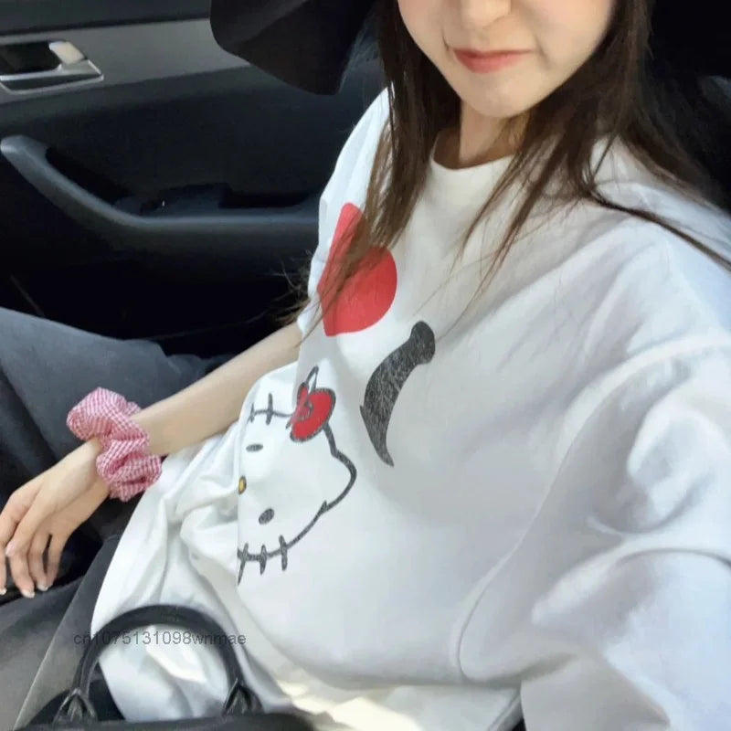 Sanrio Love Hello Kitty T-shirt Loose Oversize