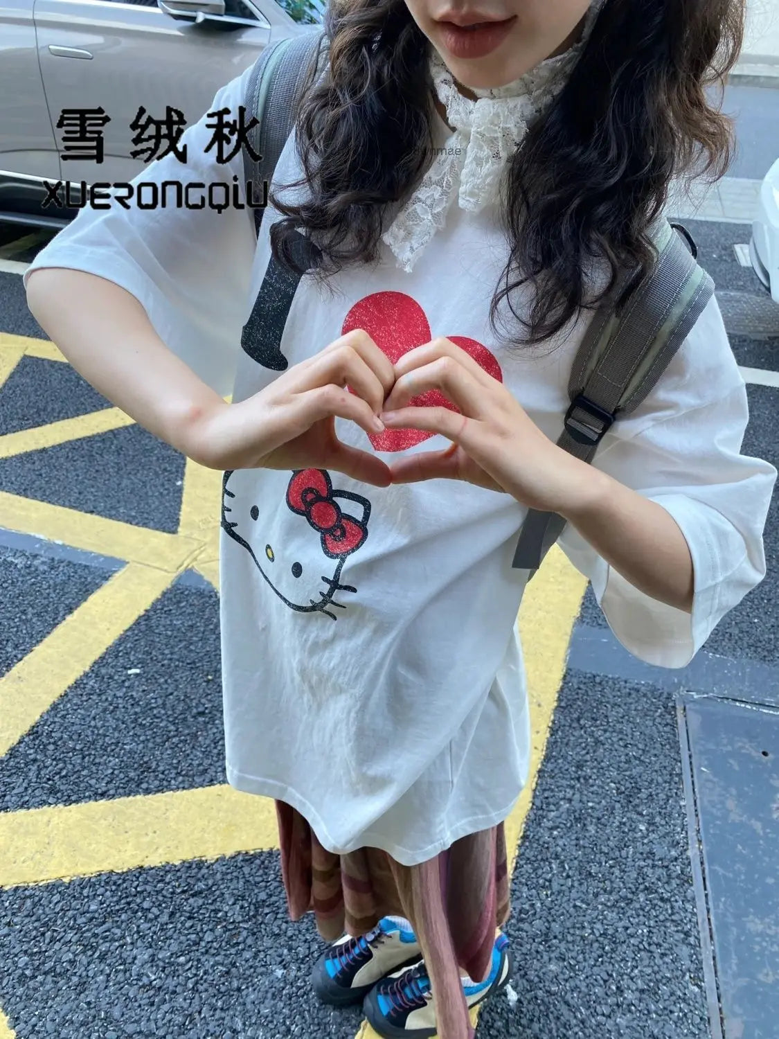 Sanrio Love Hello Kitty T-shirt Loose Oversize