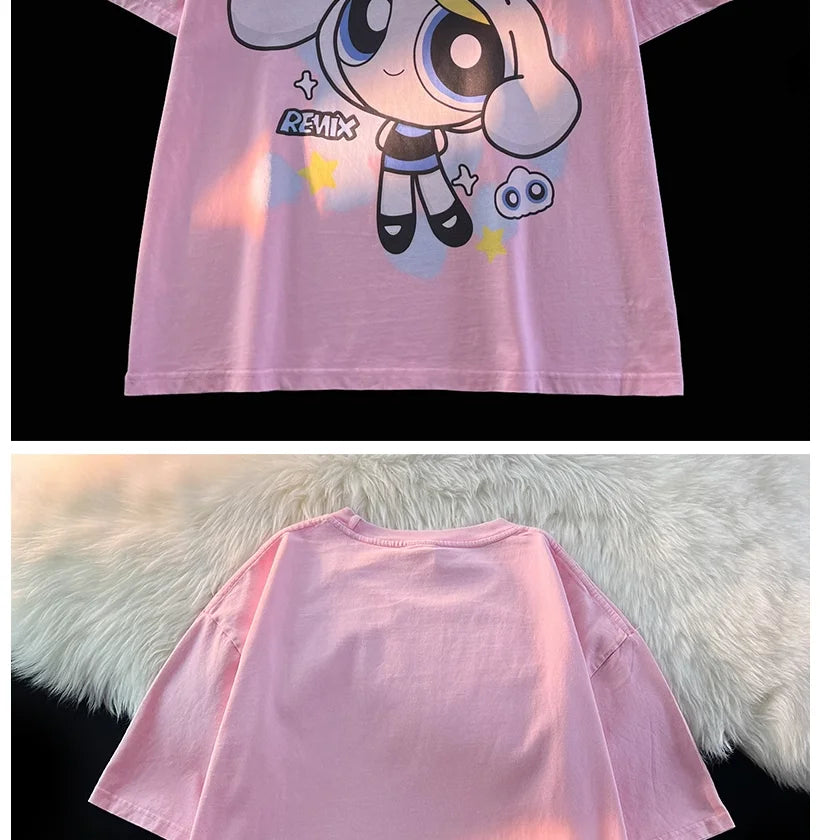 The Powerpuff Girls | pure cotton cartoon short-sleeved T-shirt