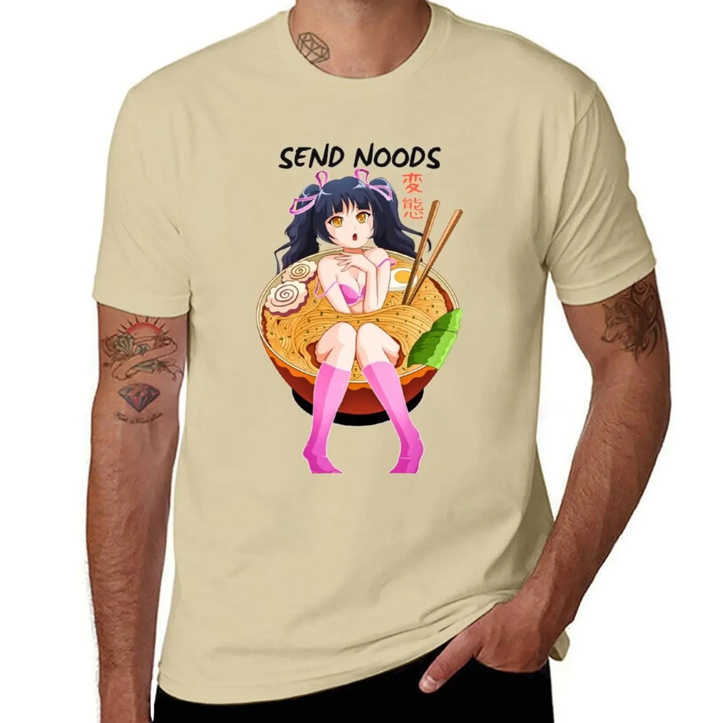 Anime Girl Japanese Ramen Noodle Bowl T-Shirt custom