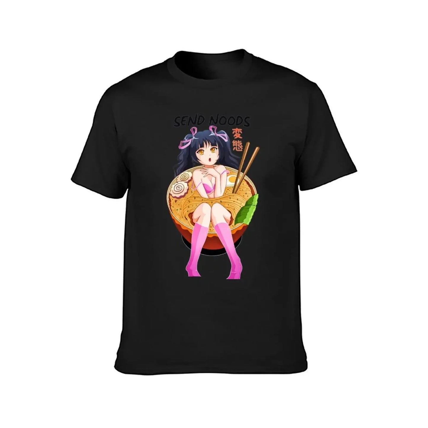 Anime Girl Japanese Ramen Noodle Bowl T-Shirt custom