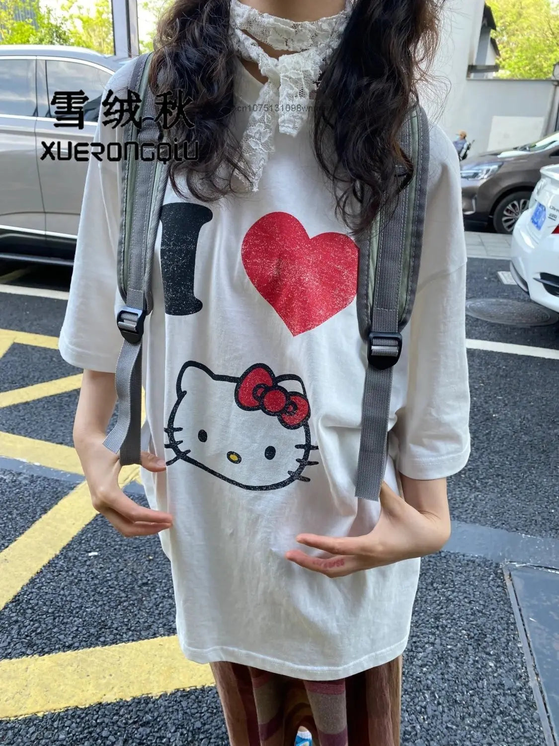 Sanrio Love Hello Kitty T-shirt Loose Oversize