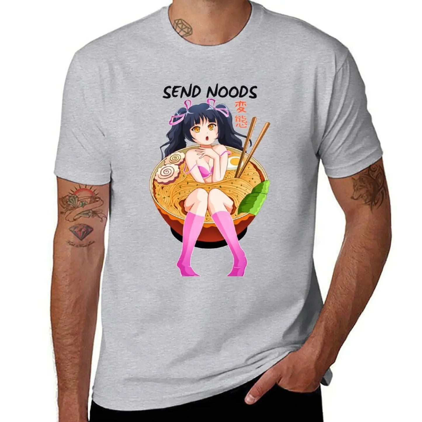 Anime Girl Japanese Ramen Noodle Bowl T-Shirt custom