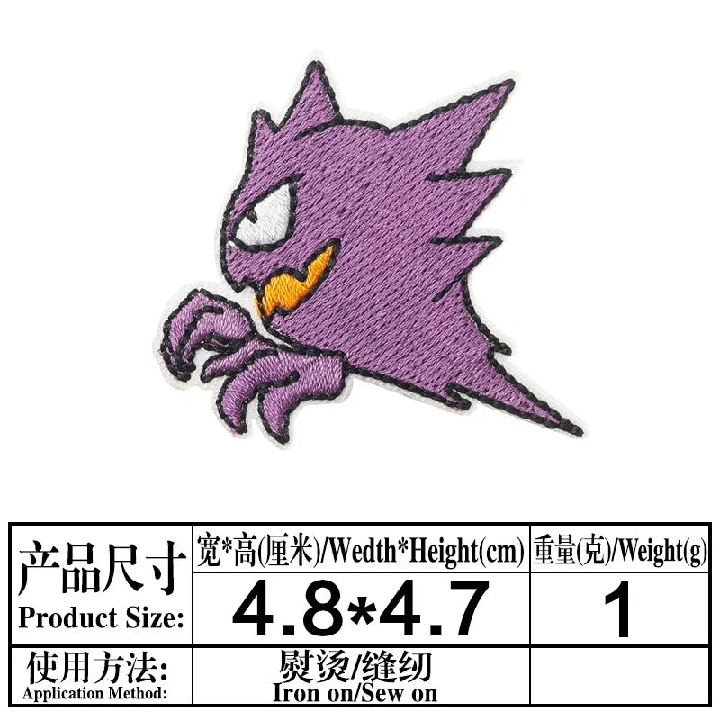 Pokemon Gengar Ekkans Ironing Embroidered Patch For on Clothes