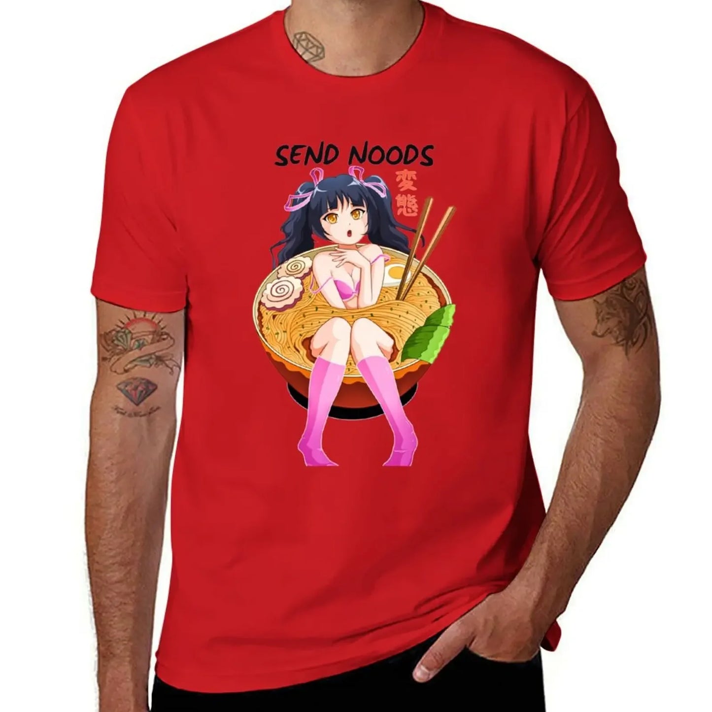Anime Girl Japanese Ramen Noodle Bowl T-Shirt custom