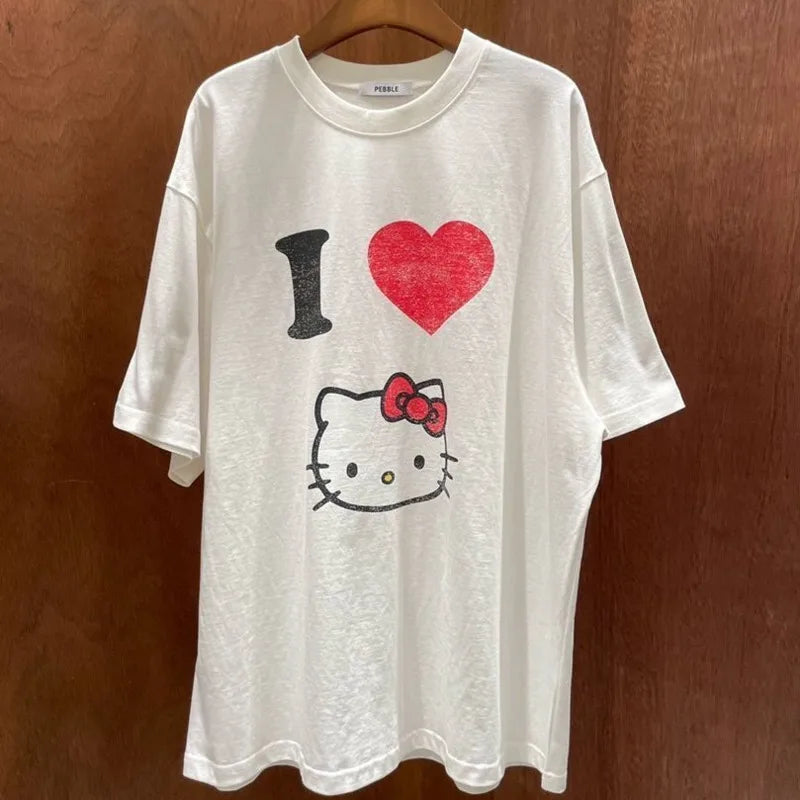 Sanrio Love Hello Kitty T-shirt Loose Oversize