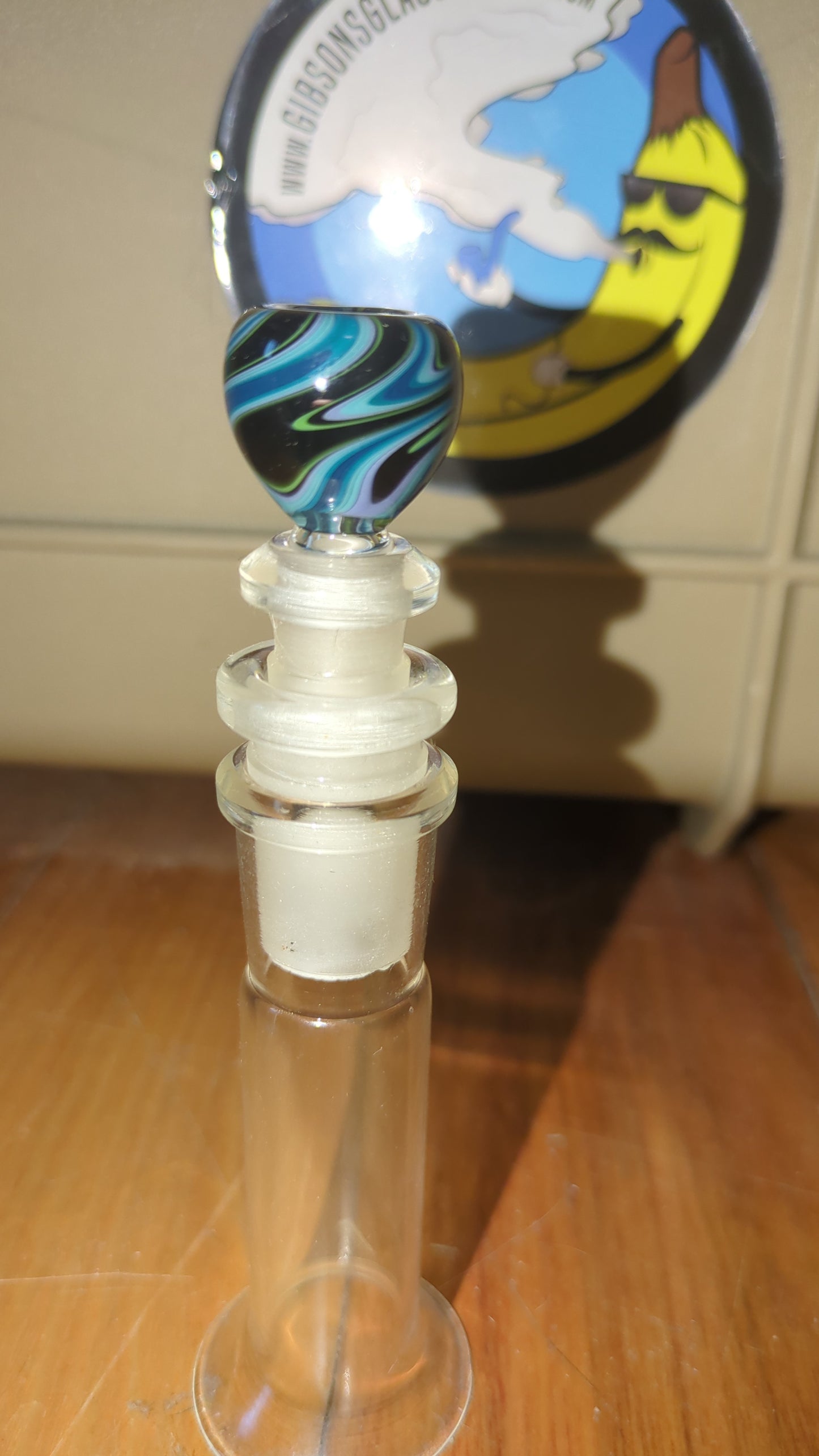 Blue, Black, Light Green Swirl dotted Bonelord mini slide