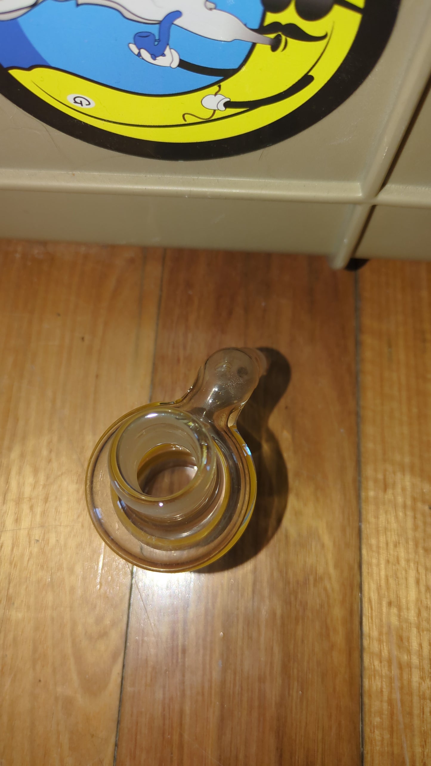 14mm to 18mm, Clear with Yellow Wrap Drop Down Ash Catcher