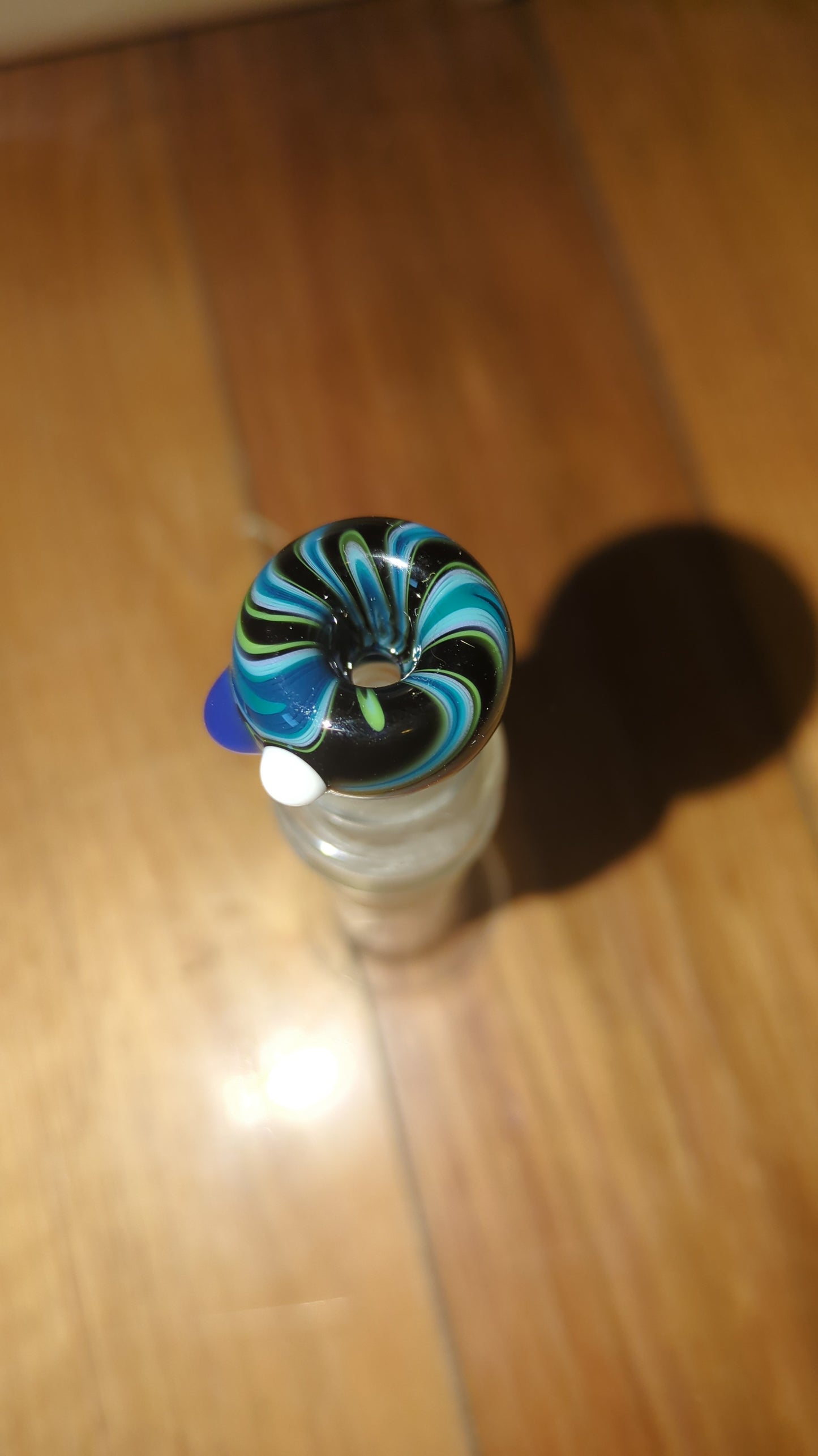 Blue, Black, Light Green Swirl dotted Bonelord mini slide