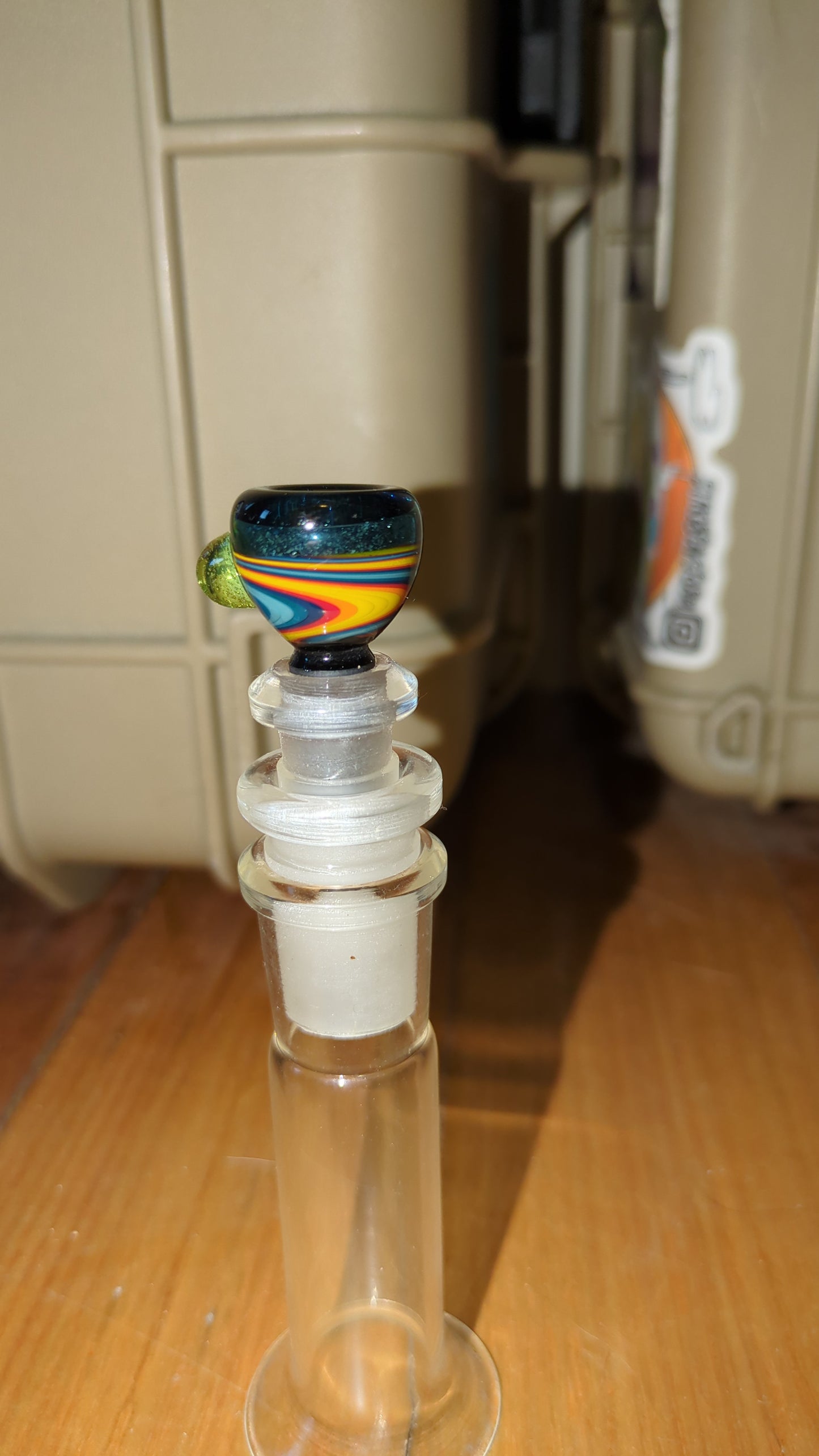 Cannabis Green Crushed Opal Mini Swirl Slide By Bonelord