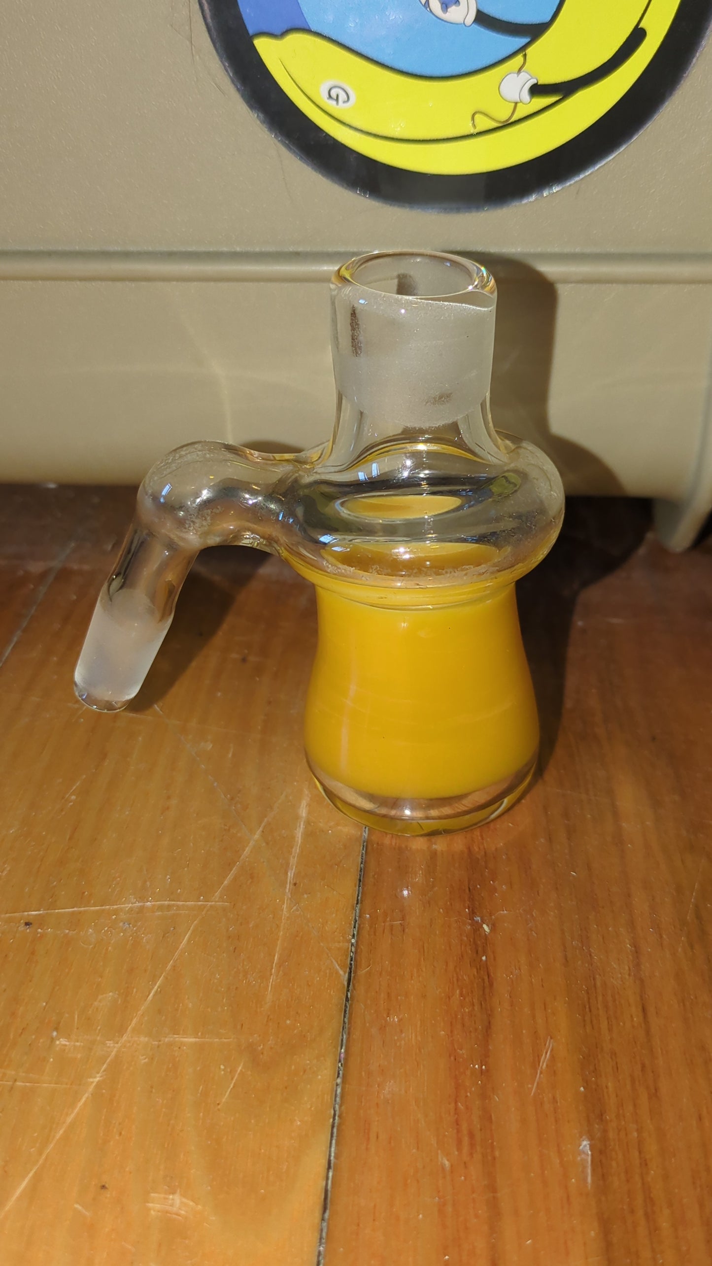 14mm to 18mm, Clear with Yellow Wrap Drop Down Ash Catcher