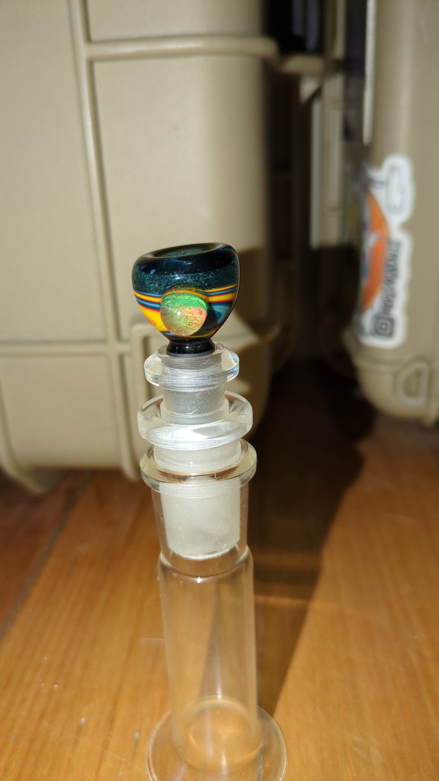 Cannabis Green Crushed Opal Mini Swirl Slide By Bonelord