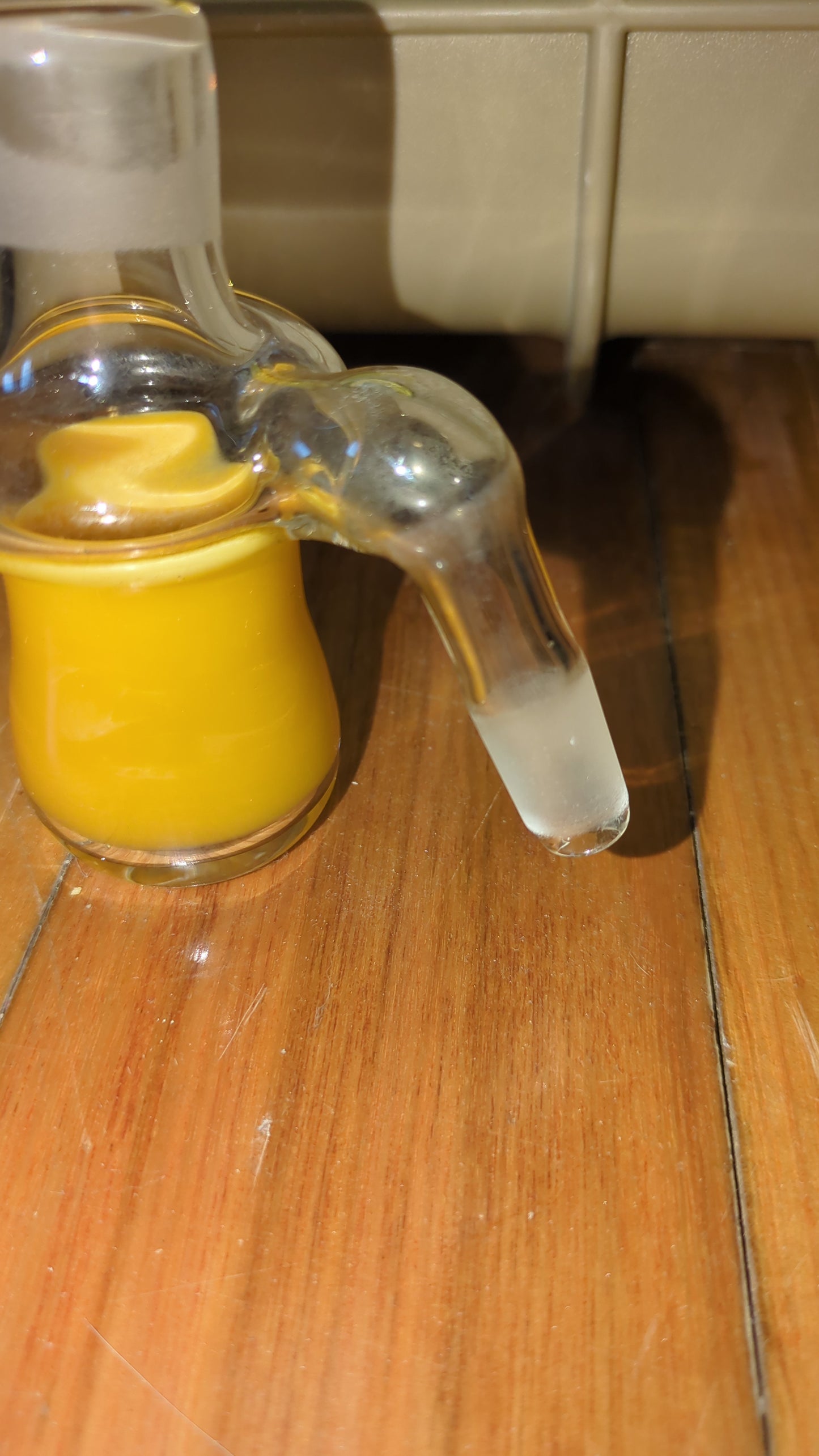14mm to 18mm, Clear with Yellow Wrap Drop Down Ash Catcher