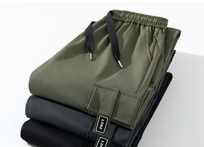 Straight Black Cargo Pants for Men