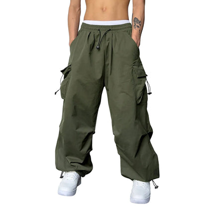 Oversized Cargo Parachute Pants Men Streetwear Y2k | Techwear