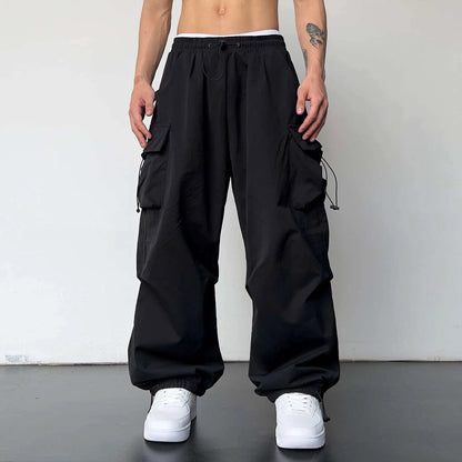 Oversized Cargo Parachute Pants Men Streetwear Y2k | Techwear