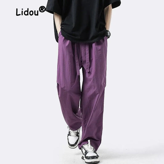 Street Casual Solid Color Thin Men's Cargo Pants