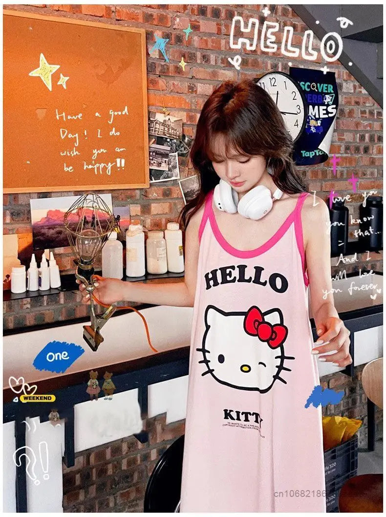 Sanrio Hello Kitty Pajamas Dress for Women Summer