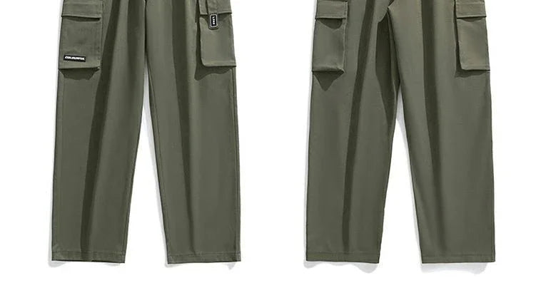 Straight Black Cargo Pants for Men