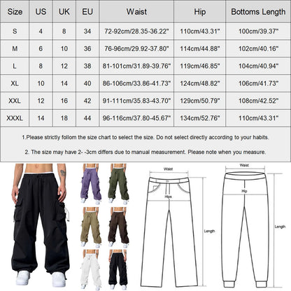 Oversized Cargo Parachute Pants Men Streetwear Y2k | Techwear