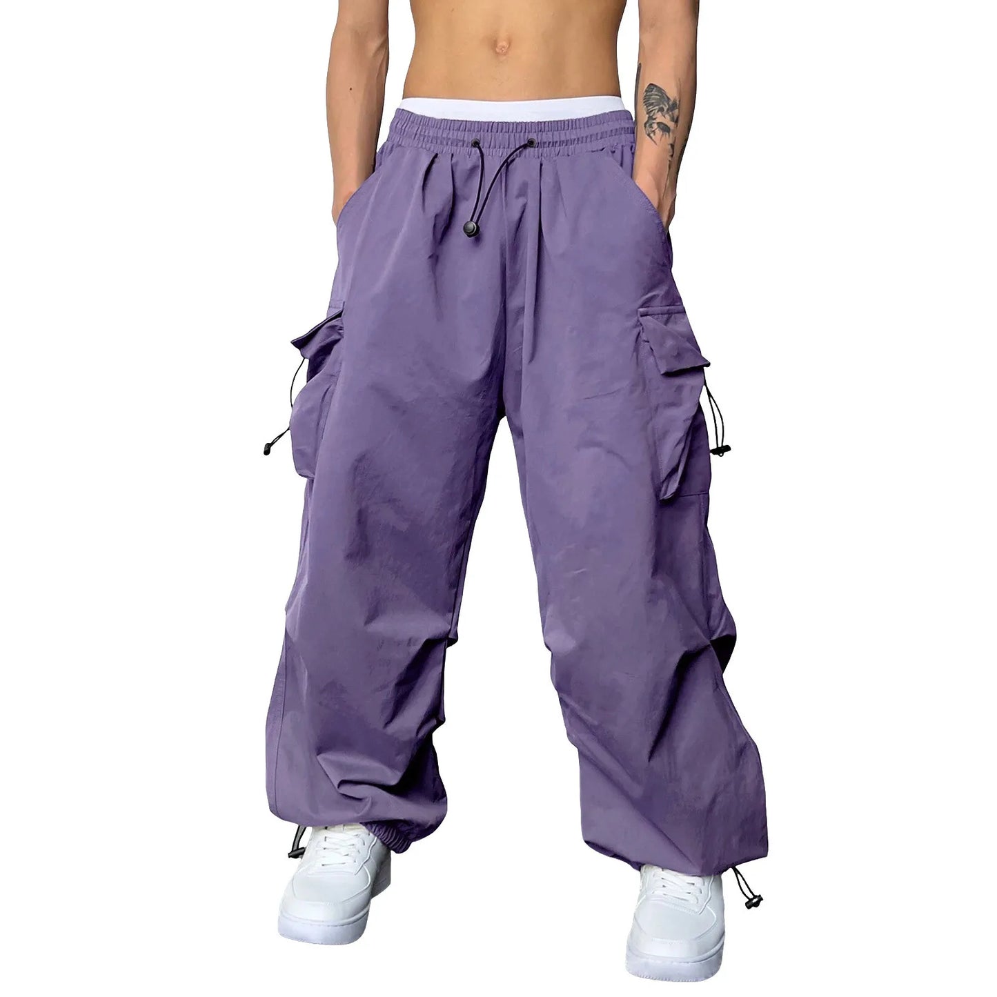 Oversized Cargo Parachute Pants Men Streetwear Y2k | Techwear