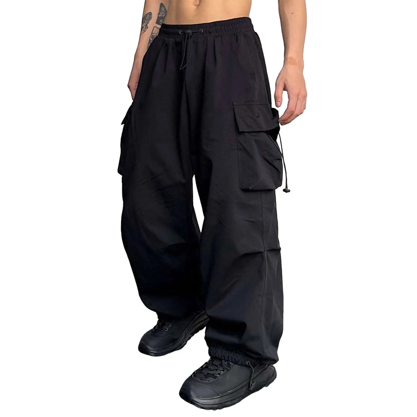 Oversized Cargo Parachute Pants Men Streetwear Y2k | Techwear