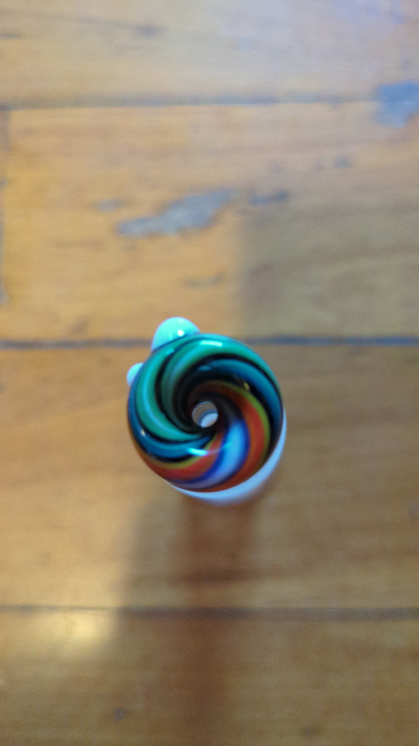 Half and Half swirl Blue, Green, White and black other half Purple, Orange, Red, Yellow and Black By Bonelord Mini Slide