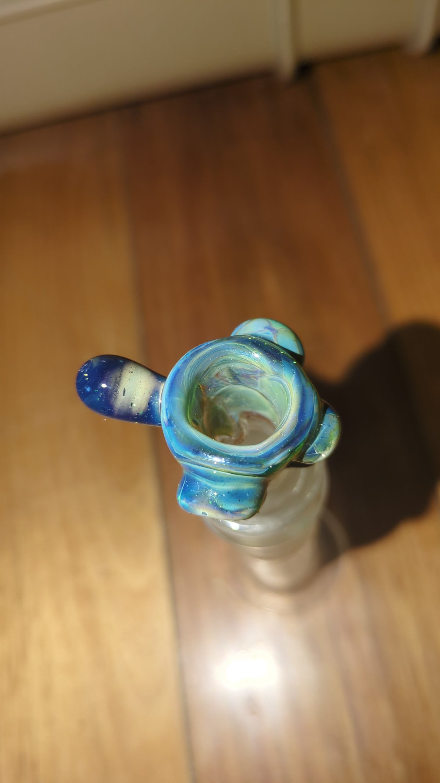 3 Opal Cyan blue and white alien slide