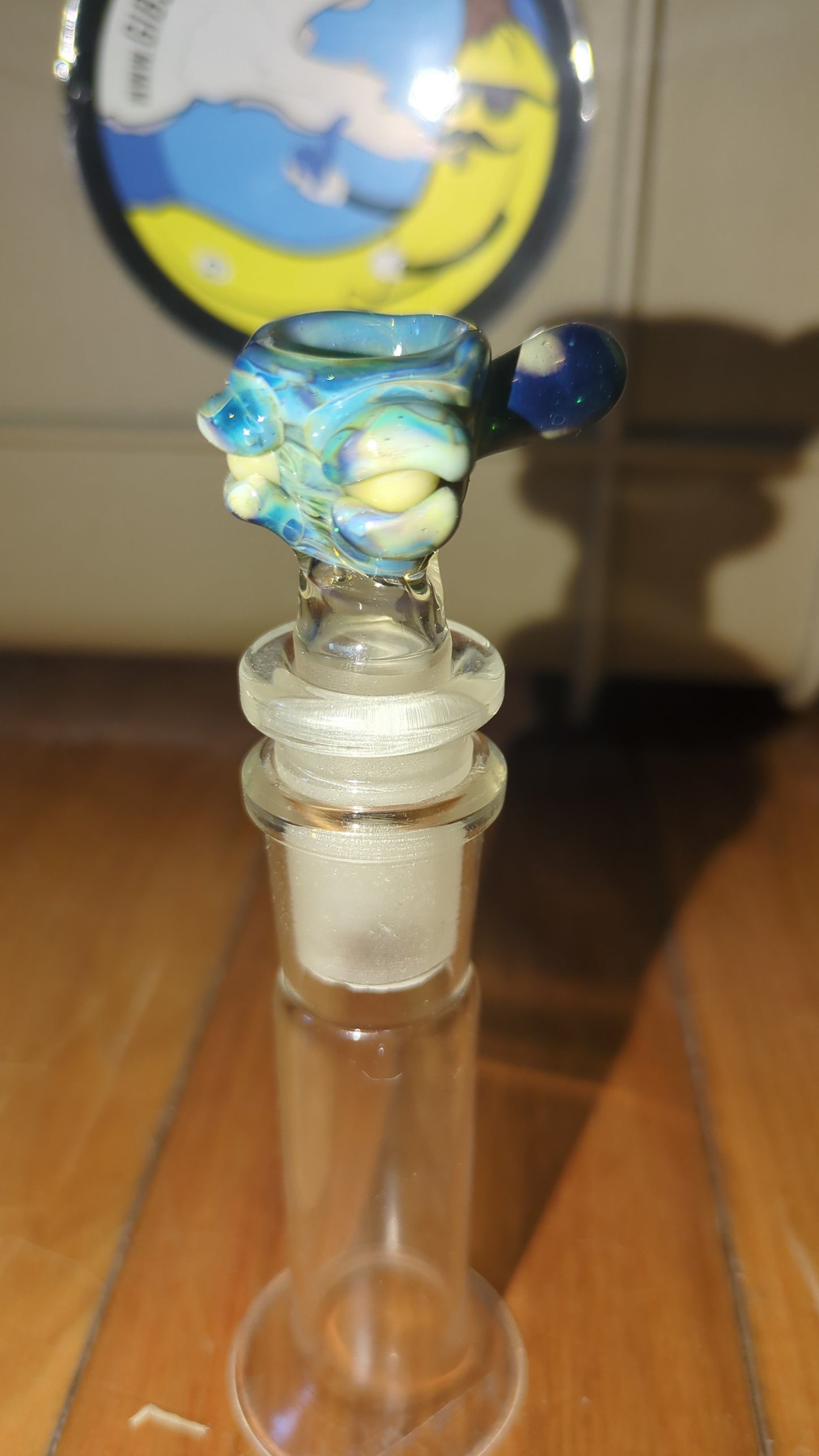 3 Opal Cyan blue and white alien slide